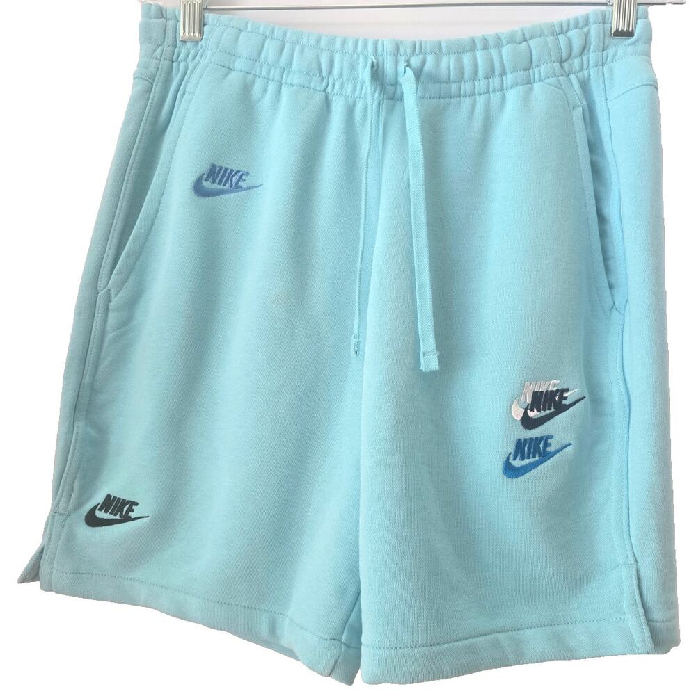 Nike Sportswear Embroidered Logo Shorts Men light blue Sz S